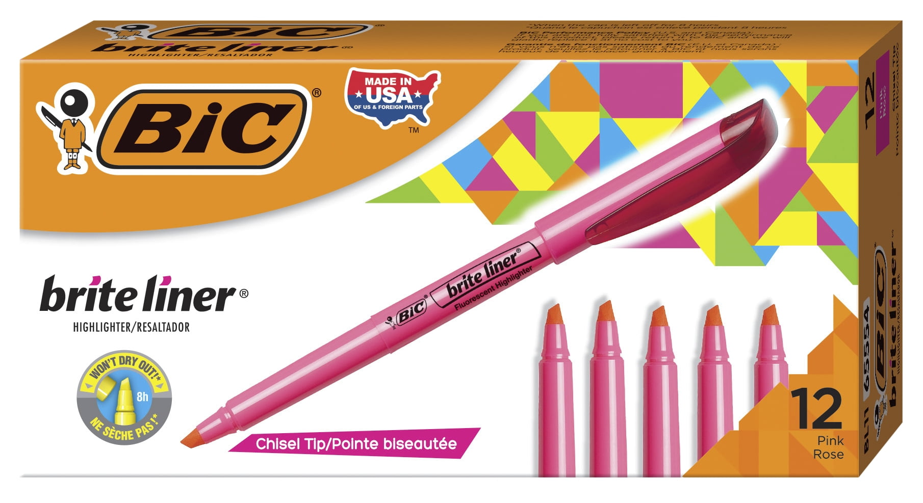 BIC Brite Liner Highlighter, Sold as 1 Box, 12 Each per Box BIC Brite Liner Highlighter, Sold as 1 Box, 12 Each per Box
