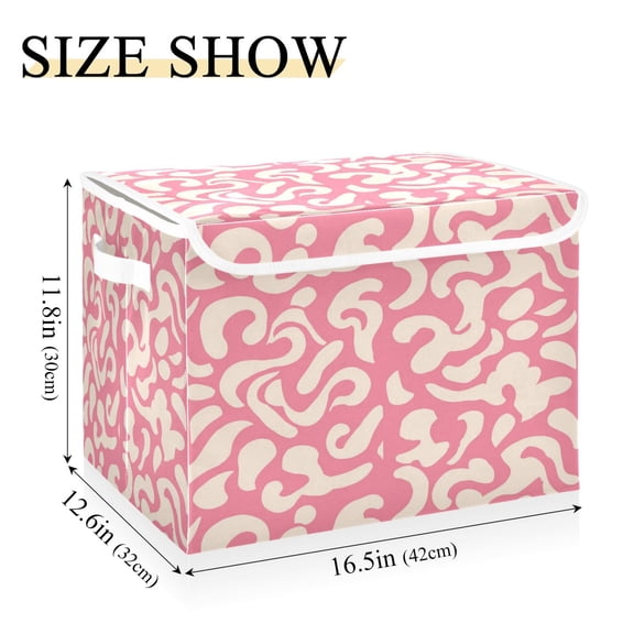 Iauyy Large Storage Box with Lid - Foldable Home Storage Bins for Clothes Toy Holiday Decor, Vortex-shaped Lines (42*32*30cm)