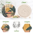 thumbnail image 4 of Yayeee 6 PCS Drink Coasters with Holder Set Woven Absorbent Round Tabletop Hot Pad, Pink Sunset, 4 of 7