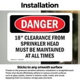 thumbnail image 3 of (2 Pack) 18 Clearance From Sprinkler Head Must Be OSHA Danger Sign 14 Inch X 10 Inch Vinyl Label Decal Sticker Weather Resistant, UV Protected for Workplace, Business, and Construction, 3 of 7