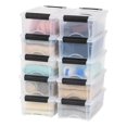 thumbnail image 1 of Bidones de almacenamiento Iris USA, 6 litros, apilables con tapas, 10 unidades, transparentes, 1 of 7