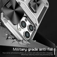 thumbnail image 3 of K-Lion for iPhone 12 Rugged Case, Heavy Duty Slide Camera Lens Military Grade Drop Protection Case Magnetic Ring Holder Stand Shockproof Case Cover for iPhone 12,Silver, 3 of 9