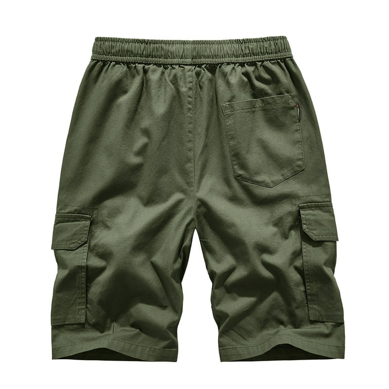 Oglccg Men's Big & Tall Cargo Shorts Drawstring Elastic Waist Regular Fit Shorts Summer Fashion 2023 Outdoor Multi-Pocket Work Casual Shorts, Size: XL