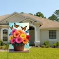 thumbnail image 2 of JOOCAR Linen Garden Flag with Colorful Flowers and Butterflies for Spring Summer Home Outdoor Garden Yard Door Decor 12x18 inch, 2 of 5