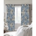 thumbnail image 4 of Nautical Blue Blackout Curtains for Bedroom Living Room Darkening Curtains 96 Inches Long Sailing Anchor Compass Lighthouse Fish Window Curtain 2 Panels Set Window Treatment Grommet Drapes 52"x96", 4 of 9