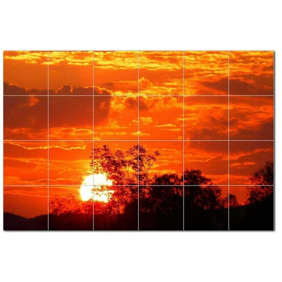 Sunset Ceramic Tile Mural Kitchen Backsplash Bathroom Shower, 401506-S64