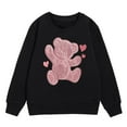 thumbnail image 4 of Hwmodou Toddler Girls Graphic Sweatshirts Kids Graphic Prints Sweatshirt Crewneck Long Sleeve Cute Drop Shoulder Pullover Tops Fashion Trendy Kids Street Sets,3-10Y, 4 of 4