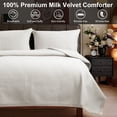 thumbnail image 5 of CJC Quilted Duvet Cover Set 3-Piece – Soft All-Season Bedspread with 2 Pillow Shams (220x240 cm / 87x94 in, Milky White), 5 of 10