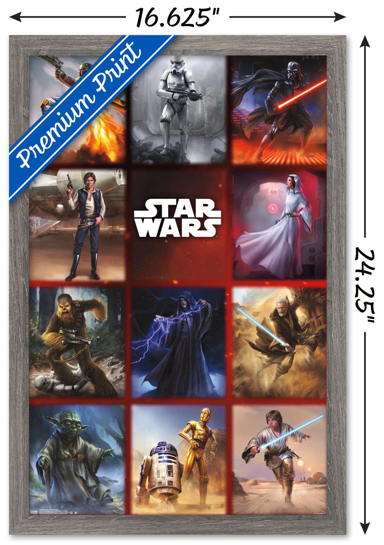 Star Wars: Saga - Moments Grid Wall Poster, 14.725" x 22.375", Framed
