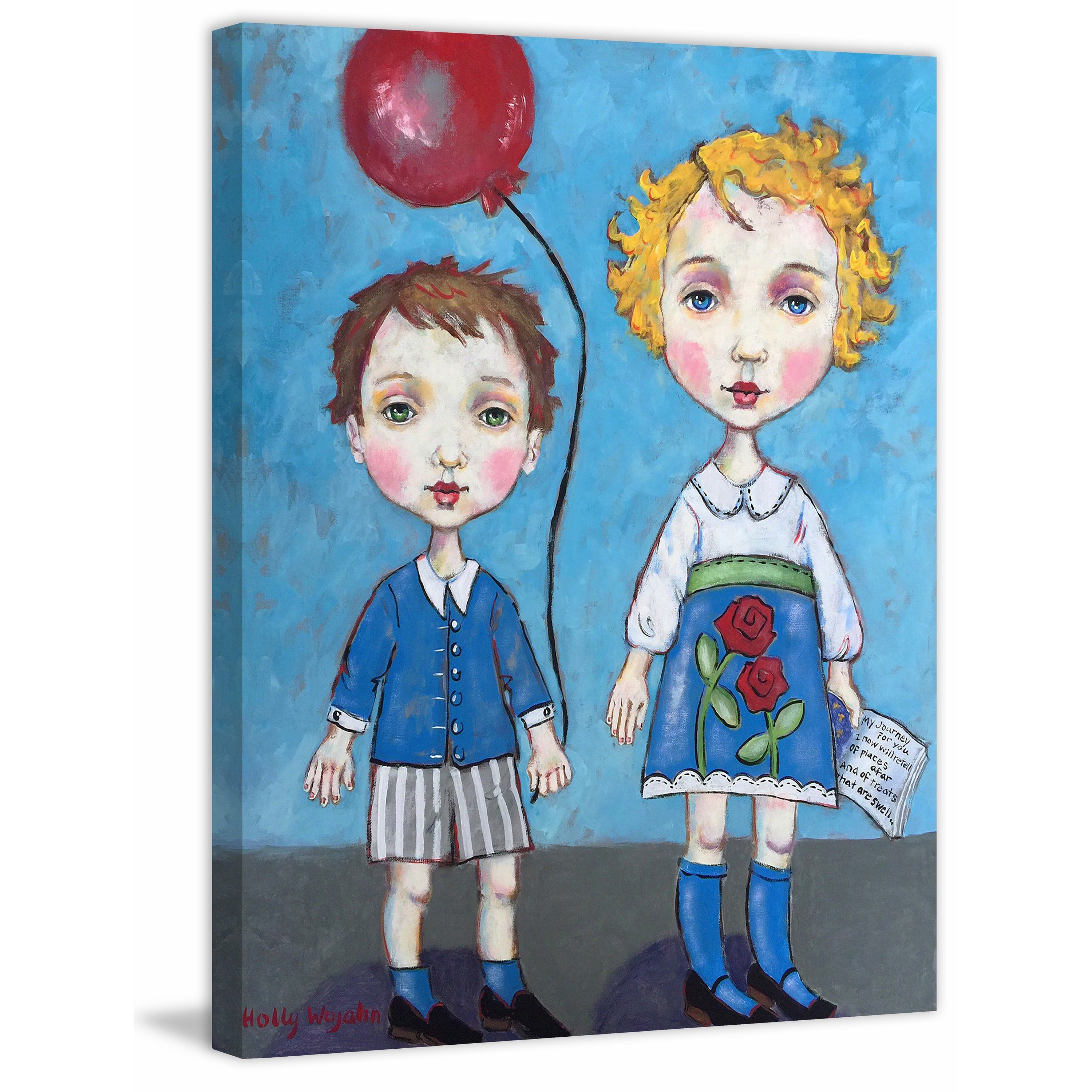 "Red Balloon" Painting Print on Wrapped Canvas