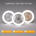 thumbnail image 2 of Ventilador de aromaterapia LED con control remoto inteligente, luz E27, atenuación ajustable, ventilador pequeño de plástico para dormitorio, luz OVNI, 2 of 5