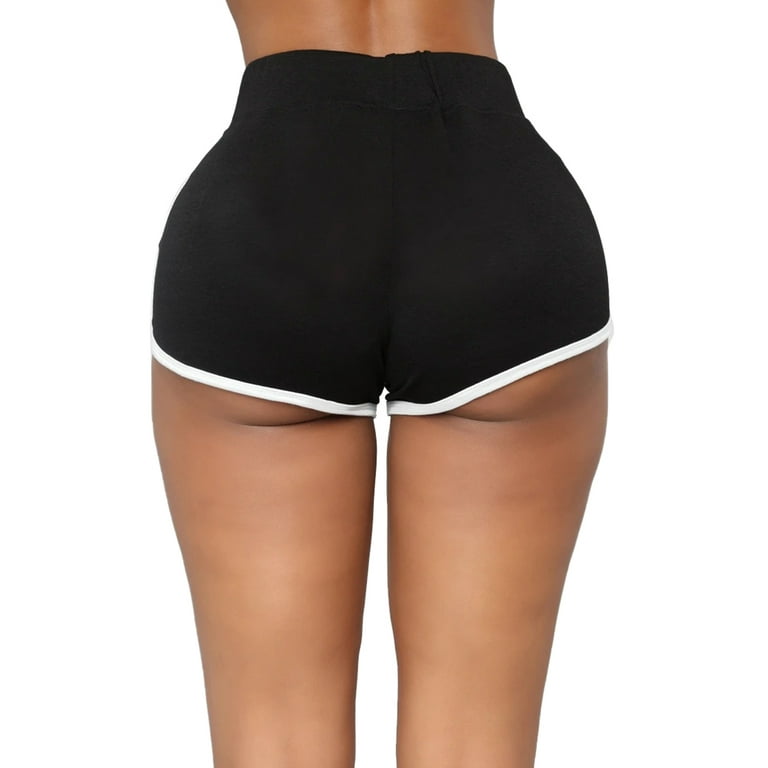 Womens Shorts High Waisted Women's Yoga Hot Pants Sweetheart Hip Tight  Fitness Dance Sports Shorts (Z1-Black, S) at  Women's Clothing store