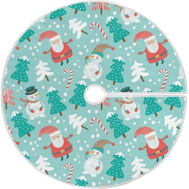 ZHANZZK Santa Claus Xmas Christmas Tree Skirt Stand Mat for Holiday Party Decoration Indoor Outdoor 36 inches
