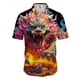 thumbnail image 4 of Camisas gráficas de animales coloridos con estampado completo para hombre, camisa de playa hawaiana de manga corta, camisa informal de verano holgada con botones para fiesta, 4 of 4