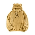thumbnail image 3 of Men's Bear Ear Hoodies Drawstring Long Sleeve Fleece Sweatshirt Fuzzy Pullover, 3 of 9