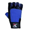 thumbnail image 2 of Weight Lifting Gloves Leather Fitness Training Gym Straps Workout Blue G2N (M), 2 of 4