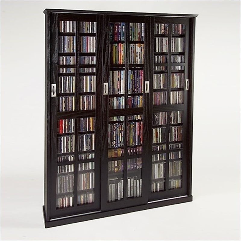 Bowery Hill 61" Triple CD DVD Wall Media Storage in Espresso