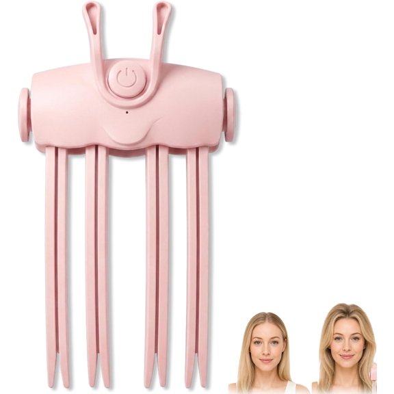 Wireless Heated Volumizing Root Lift Clip(Pink-B) | Hair Crown Lifting Styler Booster, Two-Temperature Control Hairs Volume Tool for Fine & Thick Hair
