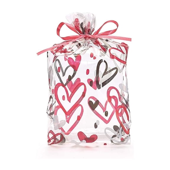 Whimsical Heart Cello Treat Bags - 7x3x2in. - 20 Pack (22361890)