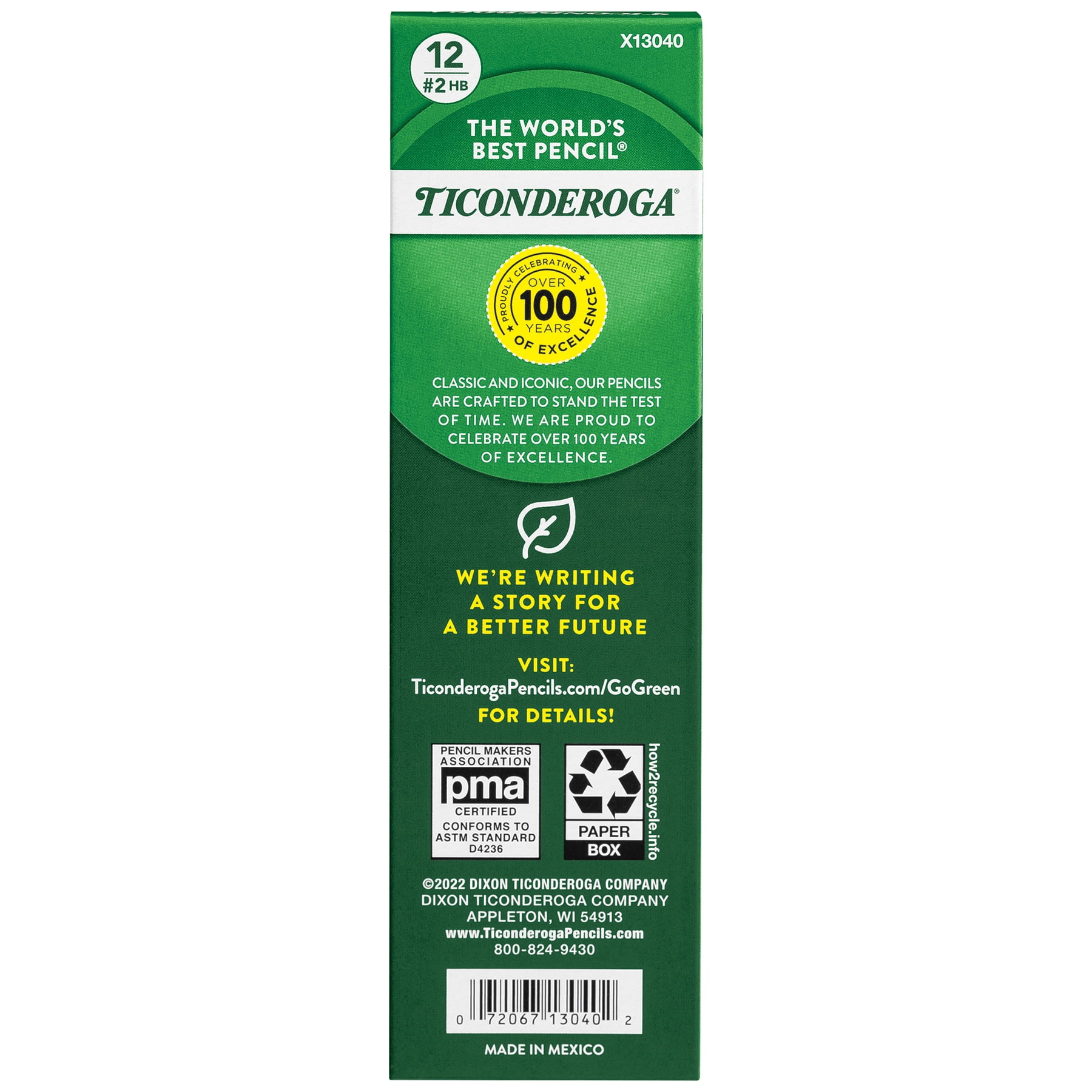 Ticonderoga Laddie Wood-Cased Pencils, #2 HB Soft, Yellow, 12 Per Pack, 3 Packs