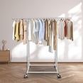 thumbnail image 5 of BAOKALER Clothes Storage Free Standing Modern Double Rods, Silver, 5 of 13
