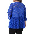 thumbnail image 4 of DARING DIVA Women's Plus Open Front 3/4 Sleeve Sheer Lace Cardigan 2X Royal Blue, 4 of 6