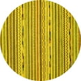thumbnail image 1 of Ahgly Company Indoor Round Abstract Yellow Modern Area Rugs, 8' Round, 1 of 4