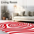 thumbnail image 2 of ODIKA 3'x5' Machine Washable Non-Slip Area Rug, Abstract Wave Spiral Design with Flowing Curved High Traffic Rug, Red, 555948, 2 of 7