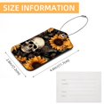 thumbnail image 5 of Sunflower Skull Luggage Tag, Travel Tags, Handbag Tag - Square PU Leather 2 Pack with Privacy Cover and Stainless Steel Ring - Suitable for Travel, Backpack, Handbag [Amazon Approved], 5 of 7