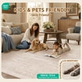 thumbnail image 4 of UERMEI 8'x10' Washable Area Rugs for Living Room, Non-slip Soft Vintage Oriental Rug for Bedroom Dining Room Office, Low Pile Modern Distressed Home Decor Carpet, Beige, 4 of 9