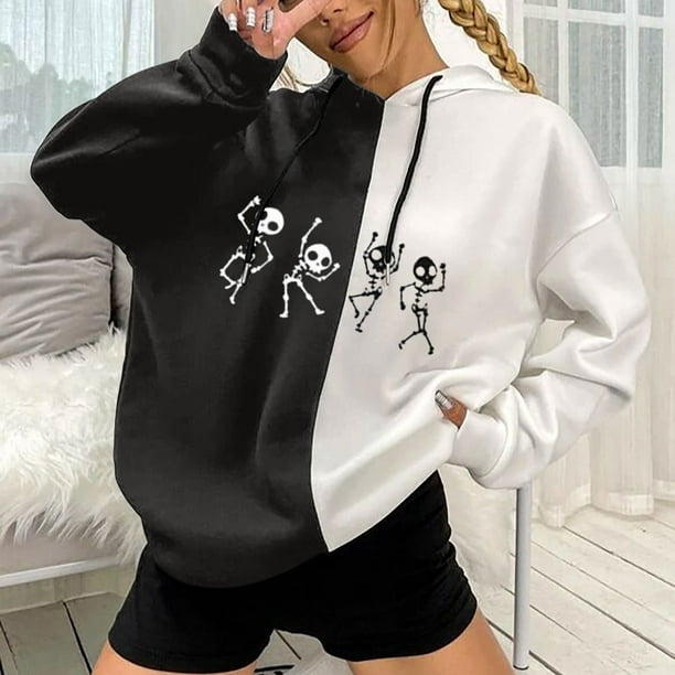 Puntoco, jersey de otoño e invierno para mujer, con capucha, estilo Punk, estampado, costura, manga larga, fino, suelto, informal, abrigo con cuello Puntoco Puntoco-6996