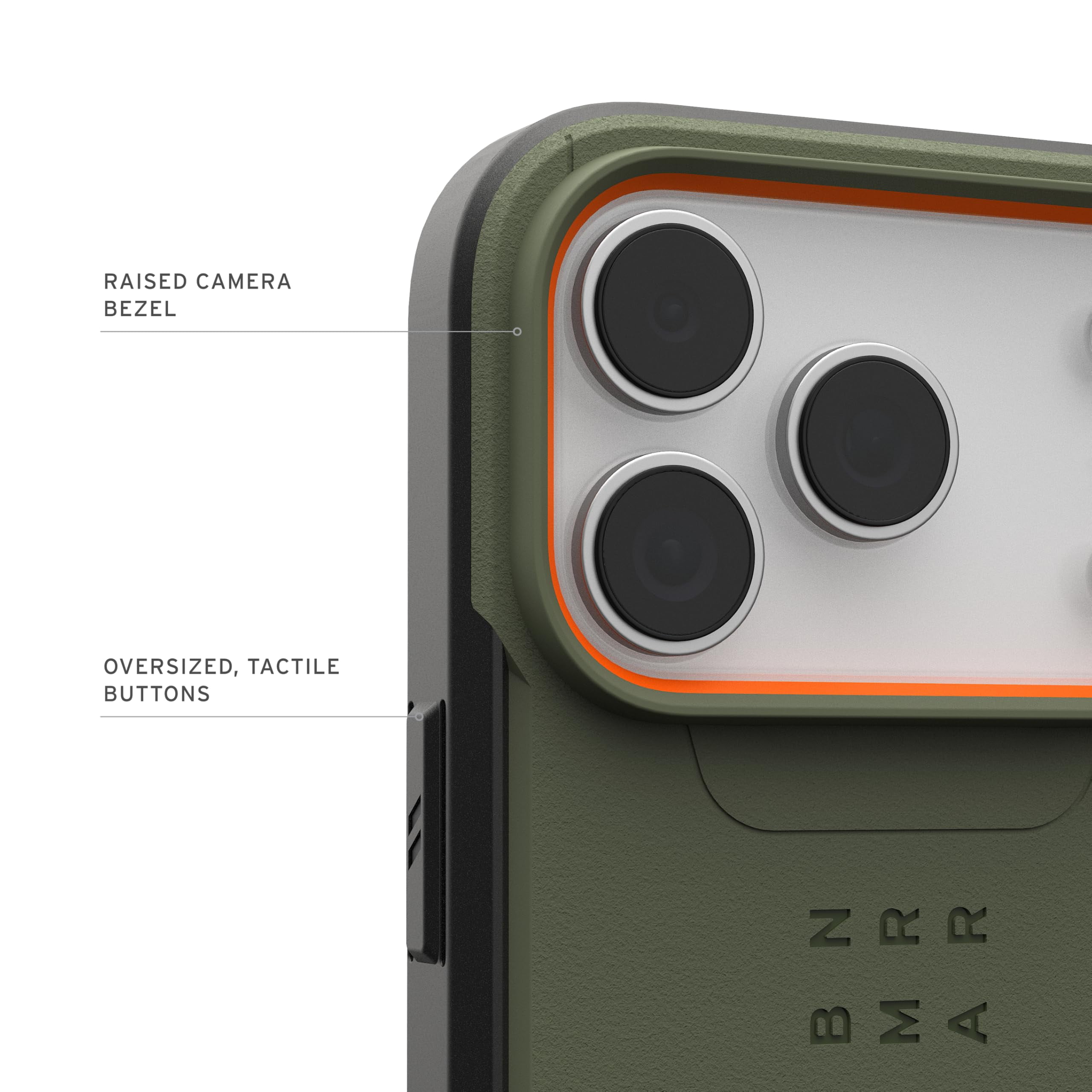 UAG iPhone 17 Pro Case Civilian - Compatible with MagSafe Military Grade Protective Cover, Olive/Orange