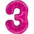 thumbnail image 2 of Giant Pink Number 3 Foil Balloon 34", 2 of 2