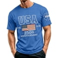 thumbnail image 6 of Homeyce 250th Anniversary Usa Shirt Men Short Sleeve American Flag Graphic Shirts 4th Of July Independence Day Shirt Crew Neck Us 250th Anniversary 1776-2026 Patriotic Tee Tops,Blue S, 6 of 6