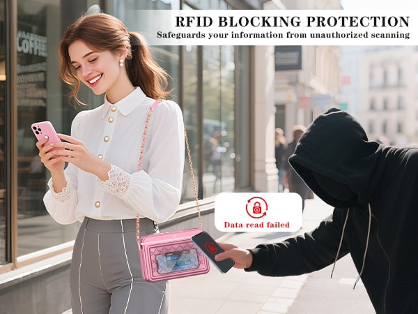 iDiskk MFi Certified 2-in-1 Security Lockable Crossbody Bag with Fingerprints Lock for Women, Shoulder Bag Anti-Theft with Fingerprint & Password Unlocking Built-in 8000mAh 1-Pack Pink