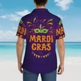 thumbnail image 6 of Xecao Mardi Gras2 print Hawaiian shirt - a stylish short-sleeve button-down for men, perfect for casual beach and tropical outings., 6 of 9