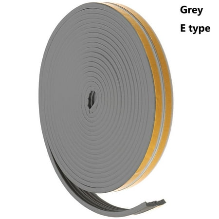 

5/10m D/E/P/I Type Rubber Weather Strips Noise Insulation Foam Window Door Draught Excluder Seal Strip GREY 10M E