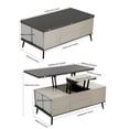 thumbnail image 5 of Lift Top Coffee Table, 3-in-1 Multi-Functional Center Table with 4 Stools, Space Saving Folding Dining Table Coffee Table with Hidden Storage, Convertible Coffee Table to Dining Table for Living Room, 5 of 9
