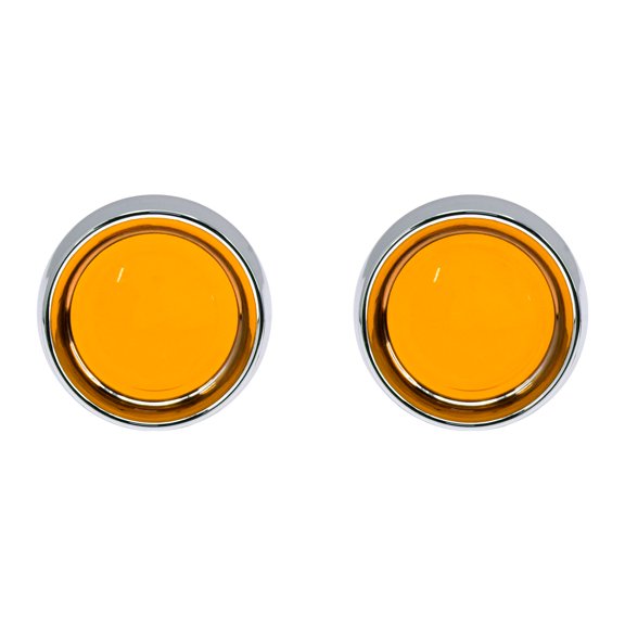 Chrome Bullet Turn Signal LIght Visor Amber Lens Cover Fit For Harley Sportster