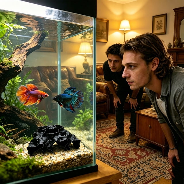Cueva decorativa para acuario con escondite para peces | Túnel realista para gambas | Refugio para peces pequeños y gambas enanas | Zona de alimentación y descanso para el hábitat del acuario