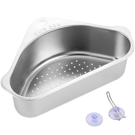 

Julam Sink Strainer Basket - kitchen Stainless steel triangular drain basket Basket | Kitchen Sink Drain Shelf for Food Strainer or Storage Rack