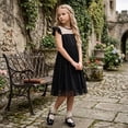 thumbnail image 5 of Flower Girl Dress Mesh Flutter Sleeve Tulle Summer Casual Party Wedding Guest Dress,A-Line, 5 of 6