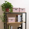 thumbnail image 3 of Organizer Containers Baskets with Cover Handles Divider for Bedroom Closet Living Room 9.8x7.9x6.7 Inch 3 Pack, 3 of 5