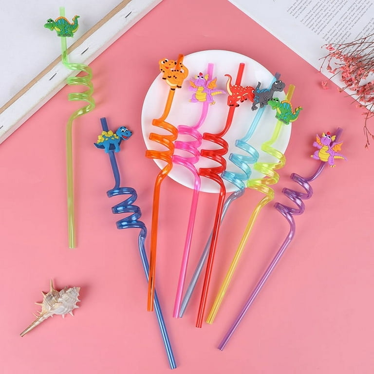 8PCS Colorful Reusable Drinking Straws Rainbow Party Favors Party