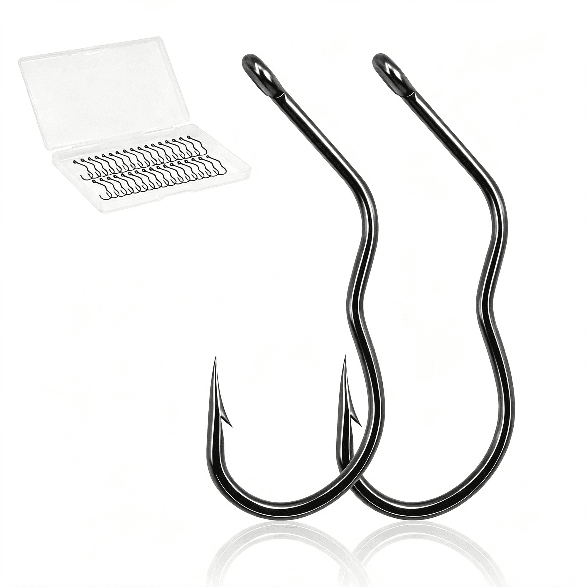 BESTSKY 100Pcs Flip Fishing Hook Automatic Hooks for Freshwater High Carbon Steel Barbed 3-Bend Self Flipping Hooks for Live Bait Worms Corn Bass Trout Carp Bluegill Panfish #3-#14