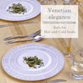 thumbnail image 5 of 40 pc Plastic Dinnerware Set , 20 Dinner Plates and 20 Side Plates , Elegant Fine China Look (Venetian Collection - White/Silver), 5 of 7