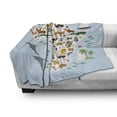 thumbnail image 3 of Africa Soft Flannel Fleece Throw Blanket, Exotic Hyena Parrot Giraffe Hippo and Dolphins Cartoon Style Animal Arrangement, Cozy Plush for Indoor and Outdoor Use, 50" x 70", Multicolor, by Ambesonne, 3 of 6