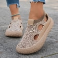 thumbnail image 2 of Rokment Womens Tie Dye Orthotic Chunky Walking Shoes Beach Casual Closed Toe Sandals Hollow out Comfortable Platform Slip on Socks Non Slip Nursing Work Flat Loafers Fashion Sneakers Khaki Size 7, 2 of 8