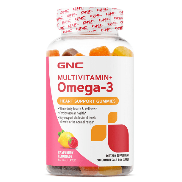 GNC MULTIVITAMIN + OMEGA3 Gummies, 90 Gummies, Complete Gummy