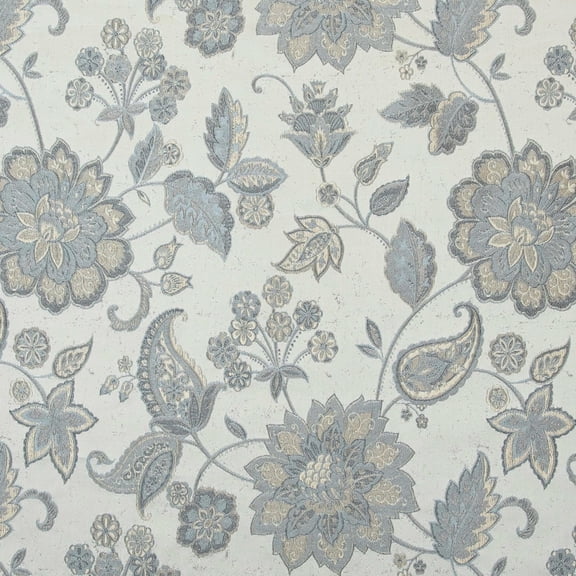 Decora Furnishings Luxurious Premium Jacquard Floral Design Furnishing Fabric for Upholstery, Window Treatments, Craft Victorian Renaissance Rococo 54" Width Fabric by The Yard (Gray)